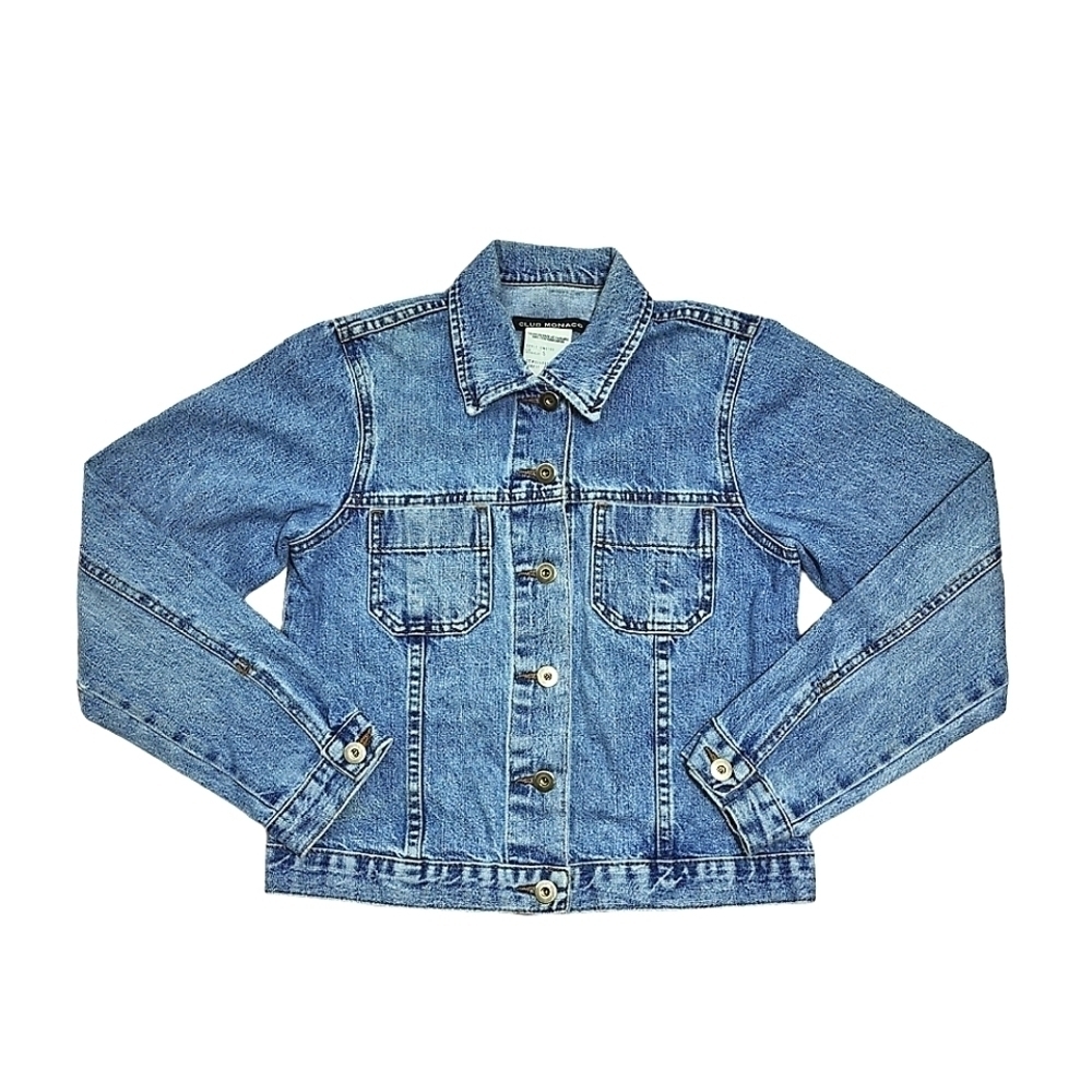 Vtg CLUB MONACO Blue Jeans Jacket Women's Size Small